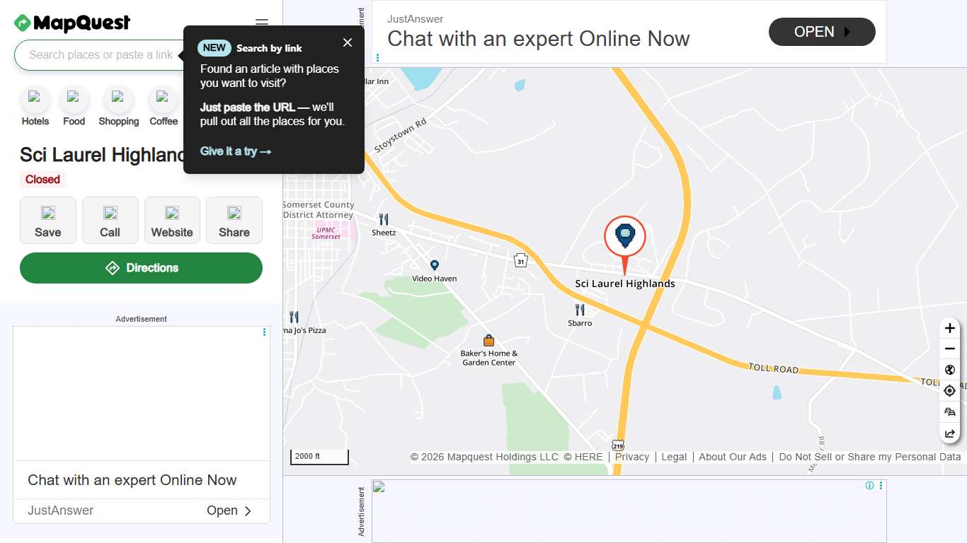 Sci Laurel Highlands, 5706 Glades Pike, Somerset, PA 15501, US - MapQuest