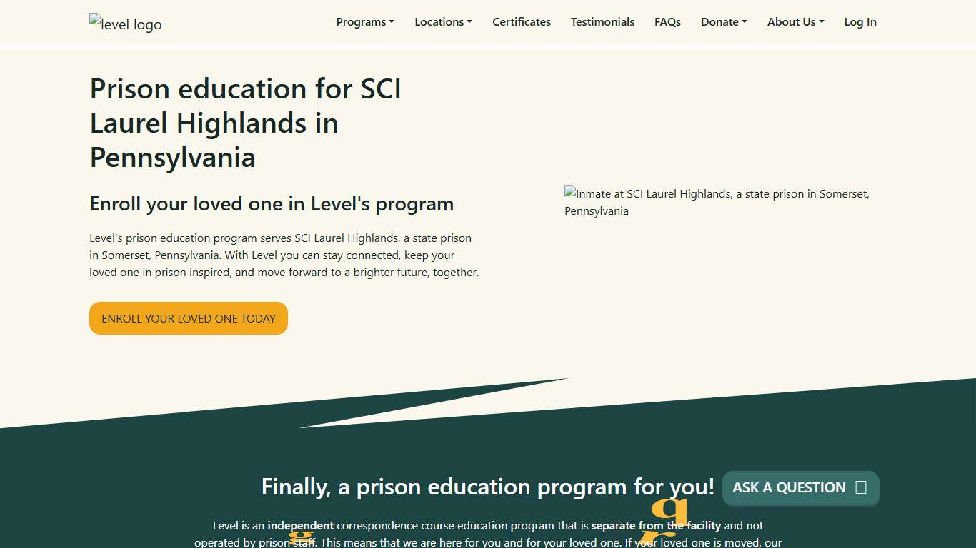 Prison Education For SCI Laurel Highlands - Level